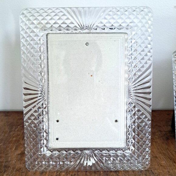 Shannon Lead Crystal Picture Frame Set Mayfair Collection 9.25” & 7.25” - Picture 4 of 14